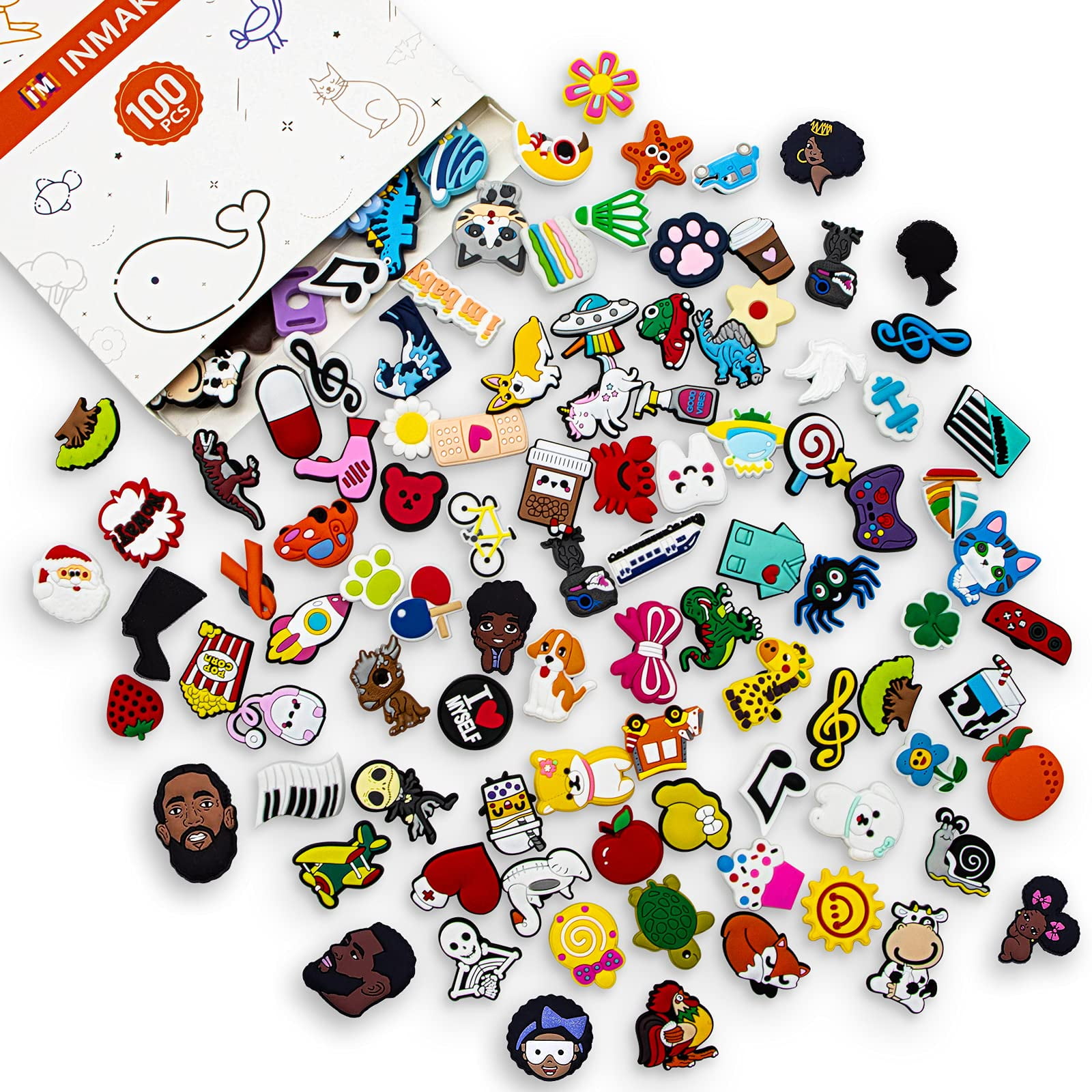 INMAKER Shoe Charms, 25 100 PCS Decoration Charms for Girls Women Kids