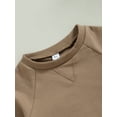 thumbnail image 5 of Cenuakty Baby Girls Boys Sweatshirts Rompers Solid Color Crew Neck Long Sleeve Toddler Jumpsuits Fall Clothes Infant Bodysuits, 5 of 8
