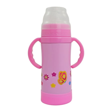 INSULATED SIPPY Bottle / Cup - 10 oz - Pink w/