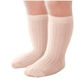 thumbnail image 2 of BLTIBY Baby Toddler Girls Boys Mid-Calf Sports Sock Newborn Infant Child Solid Color Cotton Grip Cute Floor Socks Pink 3-5Years, 2 of 4
