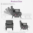 thumbnail image 3 of LAZZO 5-in-1 Convertible Sleep Chair Bed, Comfy Folding Sleeper Chair for Adults with Adjustable Backrest, Side Pockets & Pillow, Dark Gray, 3 of 9