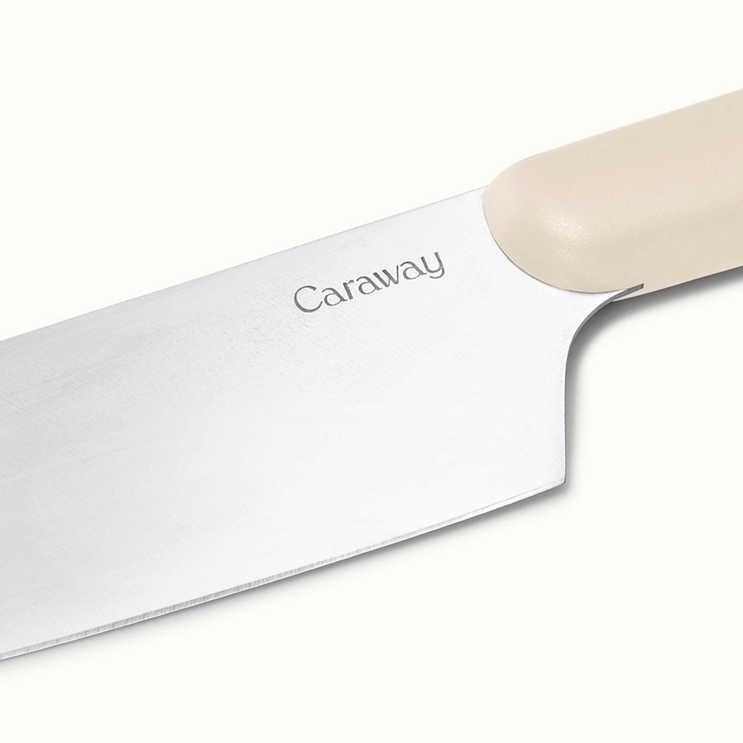 Caraway 5 Piece Knife Set - Premium German Steel Blade Kitchen Knives - Ergonomic Handles - No Microplastics - Cream