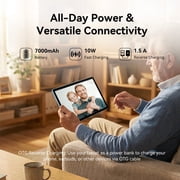 TABWEE 11 Android 16 AI Tablet, 16GB+64GB (Up to 4TB), 7000mAh, 5G WiFi, Parental Control, Kid-Safe & Senior-Friendly for Learning, Streaming & Work