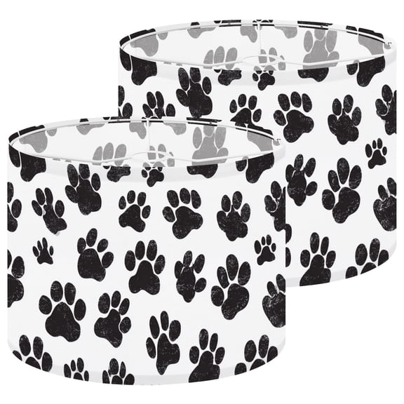 Lampshades 2 Pack Paw print seamless cat dog foot animal sketch Animal step 13"x13"x10" Light Shade for Table Lamps Floor Lamp Shades Lampshade Replacement Easy Assembly
