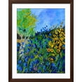 thumbnail image 2 of Art.com Blue summer flowers Art Print by Pol Ledent, Brown Frame Wall Art, 32" x 40", 2 of 5