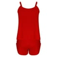 thumbnail image 4 of XuJwPNcy Women's Silk Satin Pajama Set Casual Scoop Neck Sleeveless Camisole Tops and Short Pant Two Piece Soft Sleepwear, 4 of 5