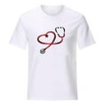thumbnail image 4 of Fesfesfes Short Sleeve Undershirt for Women Women's Short Sleeves Print Nurse's Day Casual Tops Pullover Blouse T-shirt Women T Shirts 4(S), 4 of 4