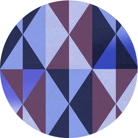 Ahgly Company Machine Washable Indoor Round Transitional Sky Blue Area Rugs, 5' Round