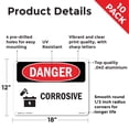 thumbnail image 2 of Corrosive OSHA Danger Aluminum Sign 18 Inch x 12 Inch - 10 Pack, 2 of 8