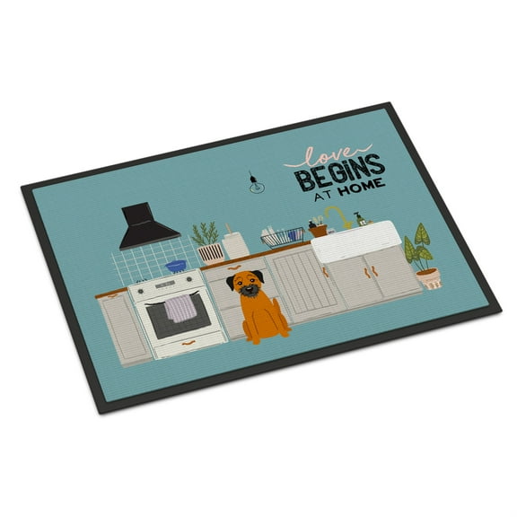 Border Terrier Kitchen Scene Indoor or Outdoor Mat 24x36 CK7743JMAT