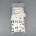 thumbnail image 1 of Ambesonne Cartoon Bedding Set 3 Pcs, Hand Drawn Faces, Twin, Multicolor, 1 of 3