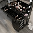 thumbnail image 4 of Ember Interiors Peggy Makeup Vanity Desk with Mirror, Lights & Charging Station, 4 of 6