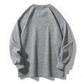 thumbnail image 4 of ohmzyzo Men's Plus Size Shirts Casual Oversized Long Sleeve Tee Tops Round Crew Neck Sweatshirts Loose Fit Solid Color Pullover Tops Gray 3XL, 4 of 9