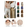 thumbnail image 5 of Anygrew Women Long Sleeve Shirts Slim Fit Tops Basic Tee 2025 Casual T-Shirt, 5 of 6