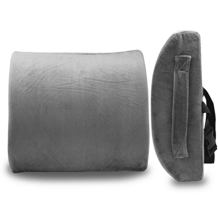 Pivit Memory Foam Lumbar Back Rest Support Cushion for Office Chair | Seat Pillow Cushions for Car, Gaming, Fathers, Women | Orthopedic Cushioning & Adjustable Strap for Therapeutic Lower Pain