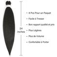 thumbnail image 3 of Cabello para trenza, 8 unidades por paquete, cabello natural de varios colores, 60 cm de largo, extensión de cabello negro, cabello natural para trenza, cabello preestirado para trenza, 3 of 5