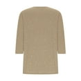 thumbnail image 6 of Women's 3/4 Sleeve Round Neck T-Shirt Tops Blouses Solid Color Casual Daily Wear Work Office Vacation Fashion Essential Gift for Women | CSEONE,Beige L, 6 of 9