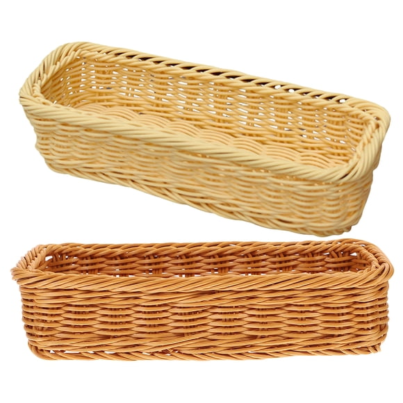 2 cestas tejidas para cubiertos, caja para cubiertos, cesta para guardar vajilla, organizador de cubiertos