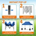 thumbnail image 5 of SereneLife 10x15 Instant Shelter Foldable/Collapsible Sunshade Canopy Pop up Tent (Navy Blue), 5 of 7