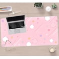 thumbnail image 5 of Pink Mouse Pad Large Desk Mat Gaming, Kawaii Desk Pads Stars Mouse Mat XXL Cute Keyboard Pad, Laptop Computer Mat with Non-Slip Base & Stitched Edges, Office Decor for Women 31.5" x 15.7", 5 of 7
