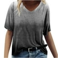 thumbnail image 2 of Aloohaidyvio Tops for Women,Womens Fashion Printing Casual V-Neck Short Sleeve Loose T-Shirt Tops, 2 of 4