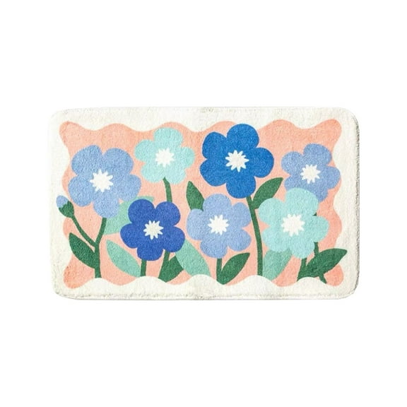 Hiroekza Floral Bathroom Rugs Non Slip Washable Bath Mat 40x60cm - Super Soft, Quick Dry, Anti Mold, Cloud Comfort for Bathroom Floor, Tub and Shower