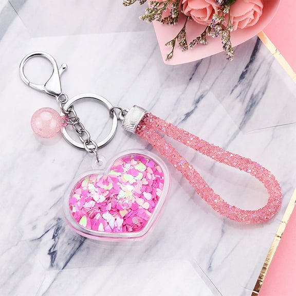 Raindrops Sequins Keychain Pendant Made of Durable Acrylic and Alloy for Hanging Keys Multi Color 3 inch