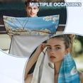 thumbnail image 6 of Garronmavis Beach Print Car Seat Towel Cover 1 PC Sweat Resistant for Post Gym Workout Breathable Non-Slip Washable with Storage Bag Universal Fit for Cars SUVs Trucks Sedans Vans, 6 of 9