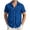 Blue, variant on XIAONU Men's Solid Color Short Sleeve Shirt Camp Collar Textured Button Up Top Breathable Casual Vacation Shirt