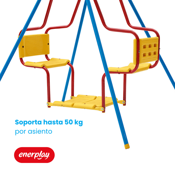 Columpio Enerplay Columpio Doble Columpio para Ninos Columpio para Jardin e interiores Fabricado en Acero 130x124x99 cm