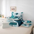 thumbnail image 6 of jejeloiu Boho Bohemian Style 7 Pieces Bedding Comforter Set,Abstract Geometric Stripe Full Bedding Set,Blue White Fitted Sheet Flat Sheet For Men Women,Microfiber Bedroom Decor Reversible, 6 of 8