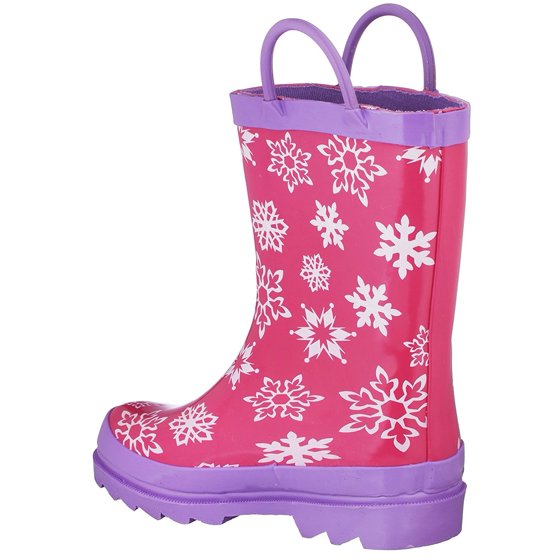 Disney Disney Frozen Girls Anna and Elsa Pink Rain Boots (Toddler