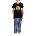 thumbnail image 4 of CafePress - Harp Love Women's Dark Pajamas - Women's Short Sleeve Print T-Shirt and Pants Dark Cotton Pajama Set, 4 of 7