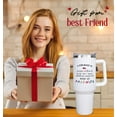 thumbnail image 5 of Best Friend Birthday Gifts - Work Bestie Gifts - Best Friend Gift for Women - 40 oz Tumbler with Handle and Straw, Coworker appreciation gifts, Stainless Steel Work Bestie Tumblers, 5 of 6