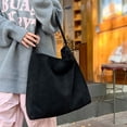 thumbnail image 5 of Women Fashion Suede Zipper Shoulder Bag Solid Color Handbag Purse Black, 5 of 6