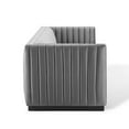 thumbnail image 4 of Modway Conjure Channel Tufted Velvet Sofa in Gray, 4 of 9