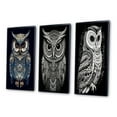 thumbnail image 3 of Designart "White Owl Magic Portrait" Animals Owl Framed Wall Art Set Of 3 - White Owl Frame Gallery Wall Set For Home Decor, 3 of 6
