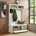 thumbnail image 5 of Crosley Furniture Seaside Hall Tree with Shoe Rack Bench and Coat Hooks for Hanging Storage, 5 of 9