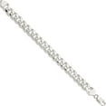 thumbnail image 2 of Sterling Silver 10.5mm Domed With Side D/C Curb Chain (9 X 10.5) Made In Italy qrc300-9, 2 of 5