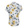 thumbnail image 6 of Odbmxy Summer Women Blouse Short Sleeve V-Neck Women Shirts Floral Retro Loose Yellow Vacation Leisure Button Tops, 6 of 6