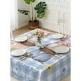 thumbnail image 3 of Easter Gnomes Suqare Tablecloth - 60 x 60 Inch, Watercolor Eggs Basket Daisy Spring Blue Plaid Waterproof & StainResistant Tablecloth, Washable Oil-proof Table Cover for Dining/Party/Wedding/Buffet, 3 of 9
