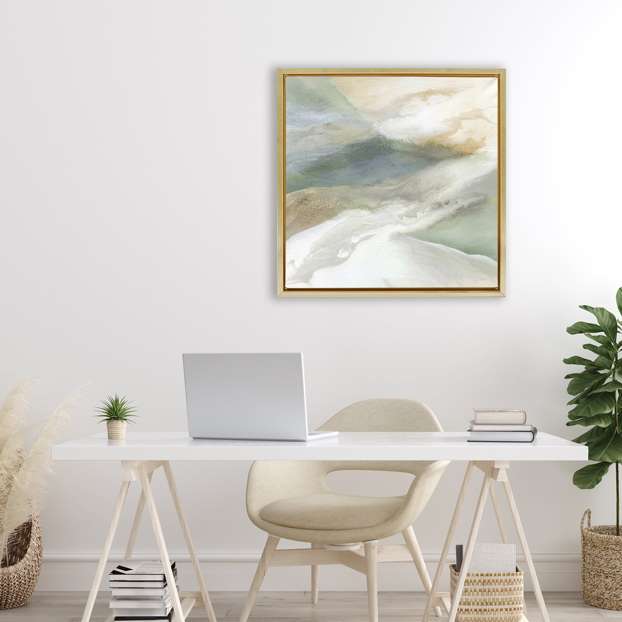 Stupell Industries Serene Mist Over Rolling Fields Gold Framed Floater Canvas Wall Art, design by Carol Robinson
