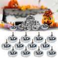 thumbnail image 4 of WKSCLPAI Halloween Mini Pumpkins Decorations Set of 12, Metal Faux Pumpkins Decor, Disco Shine Silver, 2 Inches, 4 of 6