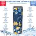 thumbnail image 5 of Floral 20 Oz Stainless Steel Skinny Tumbler – Vacuum Insulated Slim Travel Cup with Lid & Stainless Steel Straw, 360° Full Wrap Printed Tumbler for Home, Office & Outdoor Use, Flowers, 5 of 6