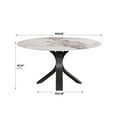 thumbnail image 4 of LovingAHome 53" Round Faux Marble Dining Table Set for 6 White Sintered Stone Top with Dining Chairs, 4 of 8