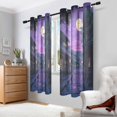 thumbnail image 2 of Yayeee Window Curtains Set of 2 for Living Room Light Filtering 63"x42", Purple Street, 2 of 7