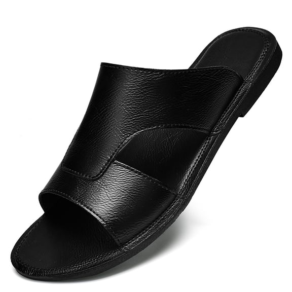 Men's Minimalist Split Genuine Leather Slide Sandals