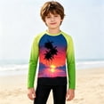 thumbnail image 2 of Landzoo Girls Beach Shirt Coconut Tree Print Long Sleeve Crew Neck Autumn Classroom Wear Girls Shirts, 2 of 6