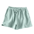 thumbnail image 5 of COMVALUE Women 2026 Shorts for Seniors Summer Casual Drawstring High Waisted Wide Leg Womens Gauze Short Shorts (Green, XL), 5 of 6