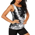 thumbnail image 2 of Balery Skeleton Wave Artwork Camiseta sin mangas estampada ligera para mujer, tops de entrenamiento sin mangas, camisetas de yoga transpirables de secado rápido.-Large, 2 of 7